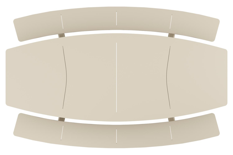 Forno picknicktafel bootvorm in beige aluminium - L 280 x B 192 x H 72 cm