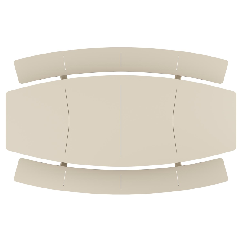 Forno picknicktafel bootvorm in beige aluminium - L 280 x B 192 x H 72 cm