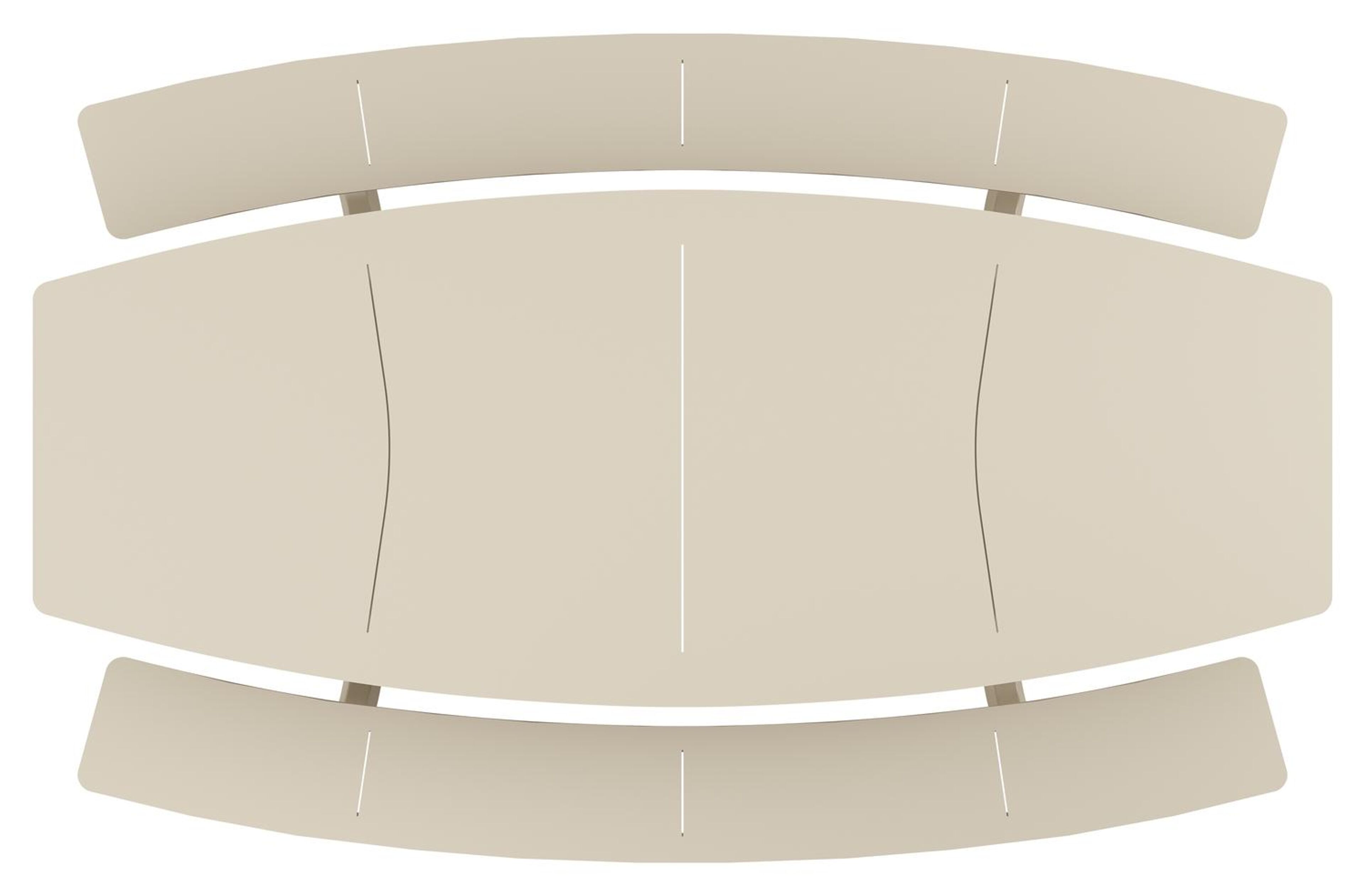 Table de pique-nique Forno forme de bateau en aluminium beige - Lg. 280 x Lrg. 192 x Haut. 72 cm