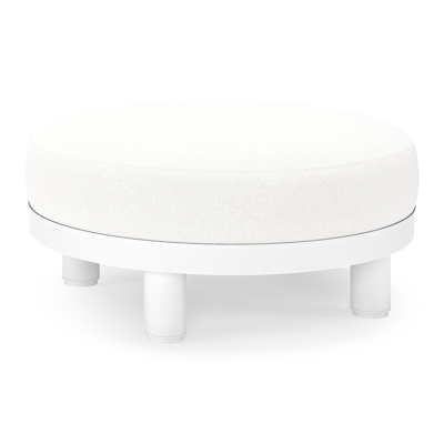 Donato lounge poef in wit aluminium met All Weather Solica Soul Optik kussen