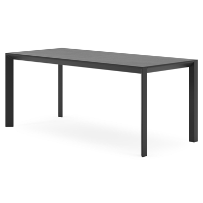 Malito tuintafel in zwart aluminium en volkeramiek basalt black - L 180 x B 80 x H 75 cm