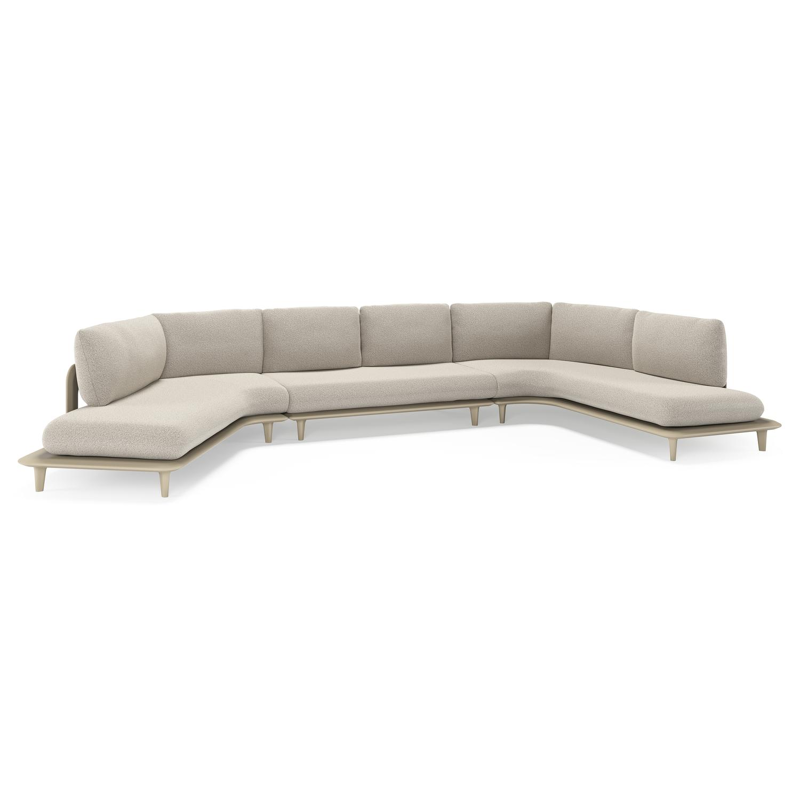 Bomero loungehoek in beige aluminium met firenze sand all weather solica kussen