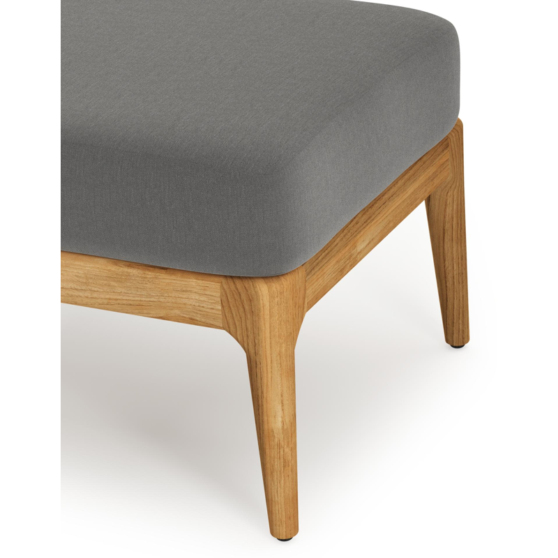 Pouf Orso en teck et coussins en all weather sunbrella® luxe Natte Charcoal Chine