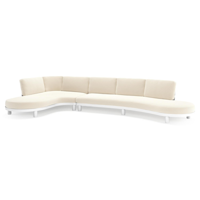 Donato loungehoek in wit aluminium met all weather cosytica Althea Off White kussen