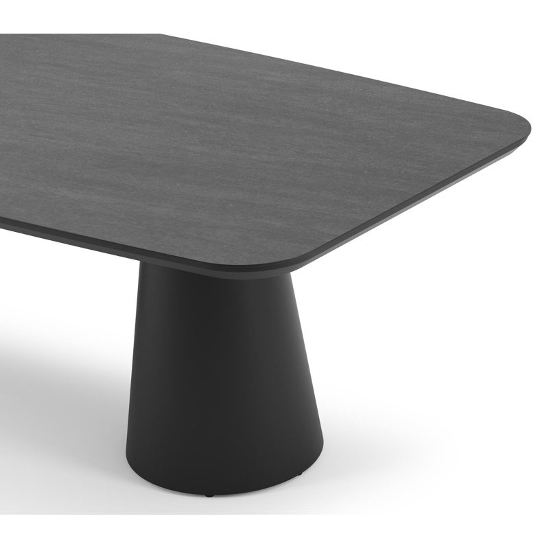Donato tuintafel in zwart aluminium en volkeramiek basalt black - L 255 x B 115 x H 74 cm