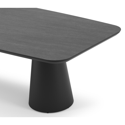 Table de jardin Donato en aluminium noir et céramique pleine basalt black - Lg 255 x Larg. 115 x H 74 cm