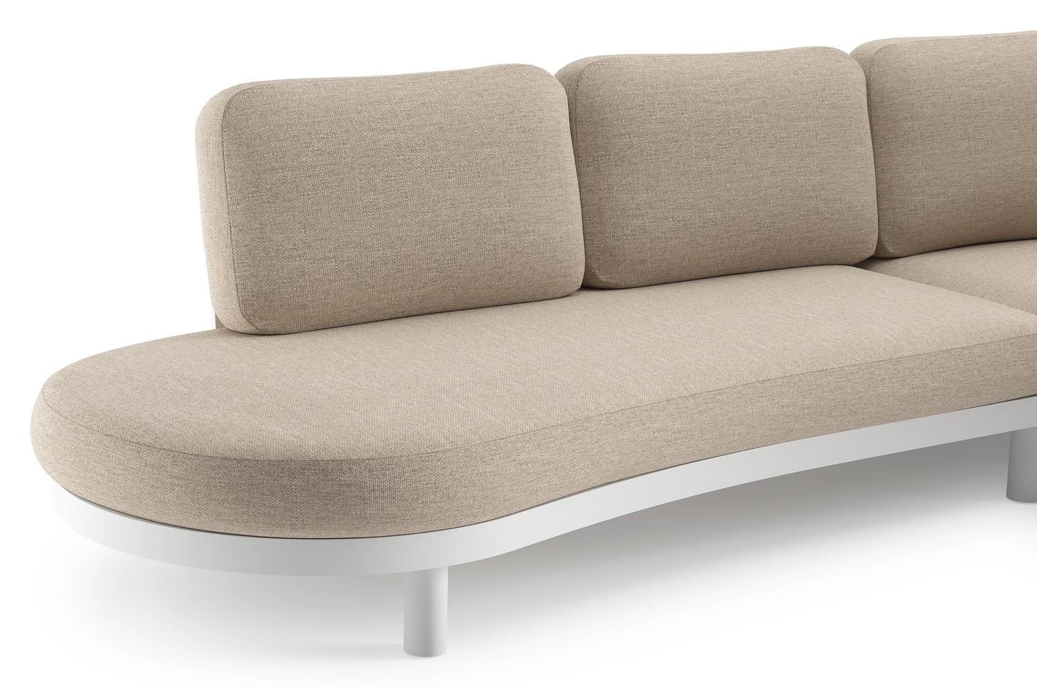 Palma loungehoek in wit aluminium met rustic weather+ softtouch kussen