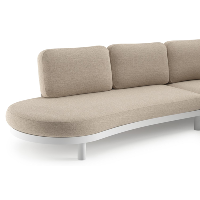 Palma loungehoek in wit aluminium met rustic weather+ softtouch kussen