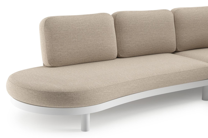 Palma loungehoek in wit aluminium met rustic weather+ softtouch kussen