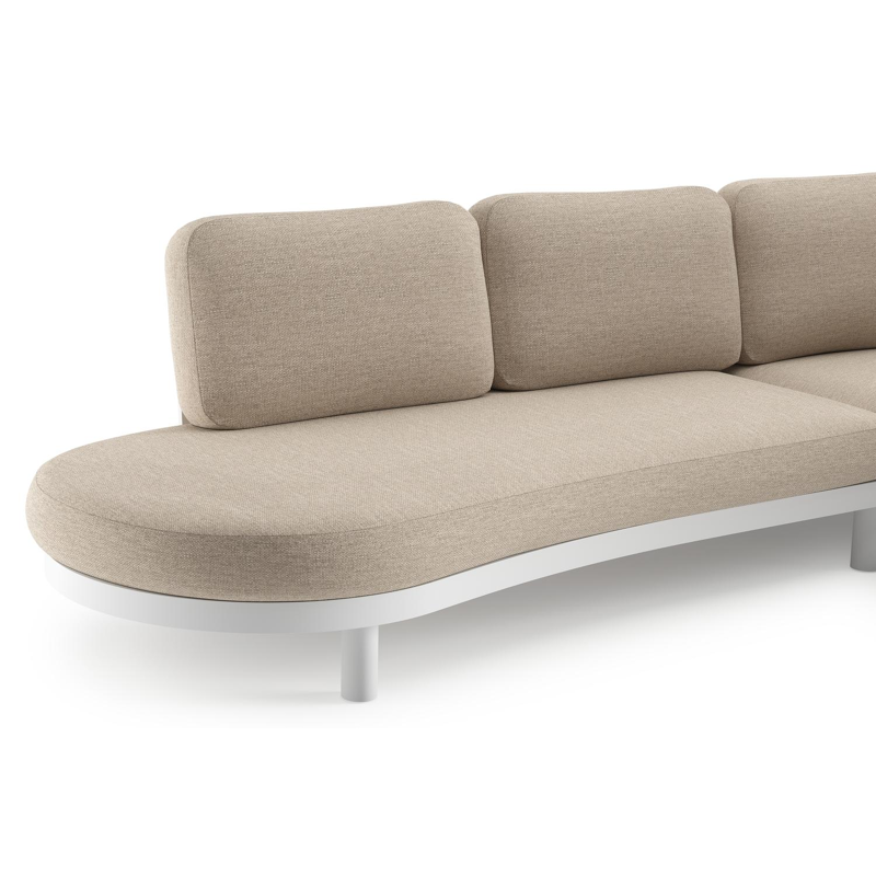 Palma loungehoek in wit aluminium met rustic weather+ softtouch kussen