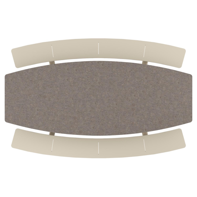 Table de pique-nique Forno forme de bateau forme de bateau en aluminium beige et céramique pleine Wulong - Lg. 280 x Lrg. 192 x Haut. 72 cm