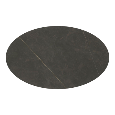 Fano tuintafel ovaal in wit aluminium en volkeramiek Calatorao - L 180 x B 110 x H 75 cm