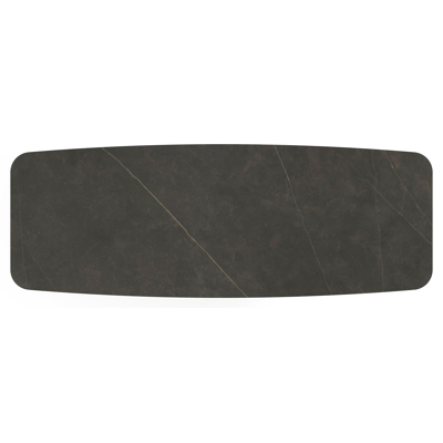 Lacrima tuintafel bootvorm in beige aluminium en volkeramiek Calatorao - L 315 x B 115 x H 73 cm