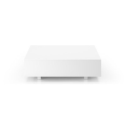 Table basse Como en aluminium blanc et céramique pleine arctic white - Lg 70 x B 80 x H 20 cm