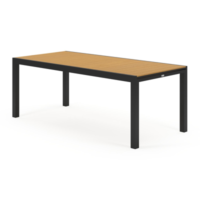 Oviedo verlengbare tuintafel in zwart aluminium en polywood - L 200/280 x B 94.5 x H 75 cm