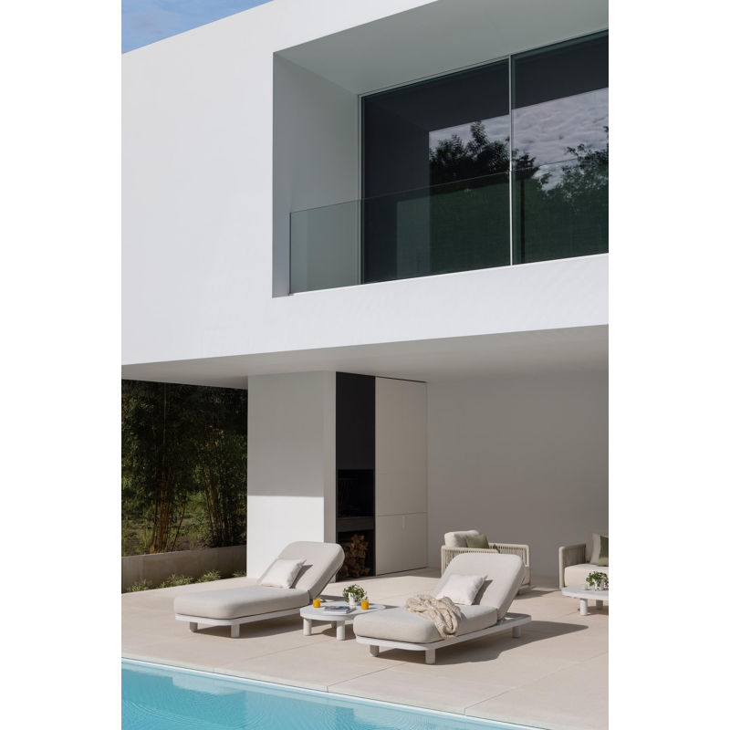 Donato loungetafel in wit aluminium - L 91 x B 76 x H 25 cm