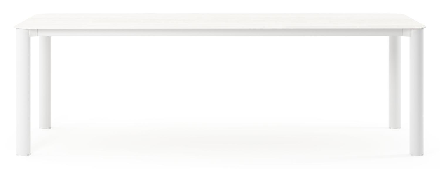 Orso tuintafel rechthoekig afgerond in wit aluminium en volkeramiek calista - L 240 x B 100 x H 73.5 cm