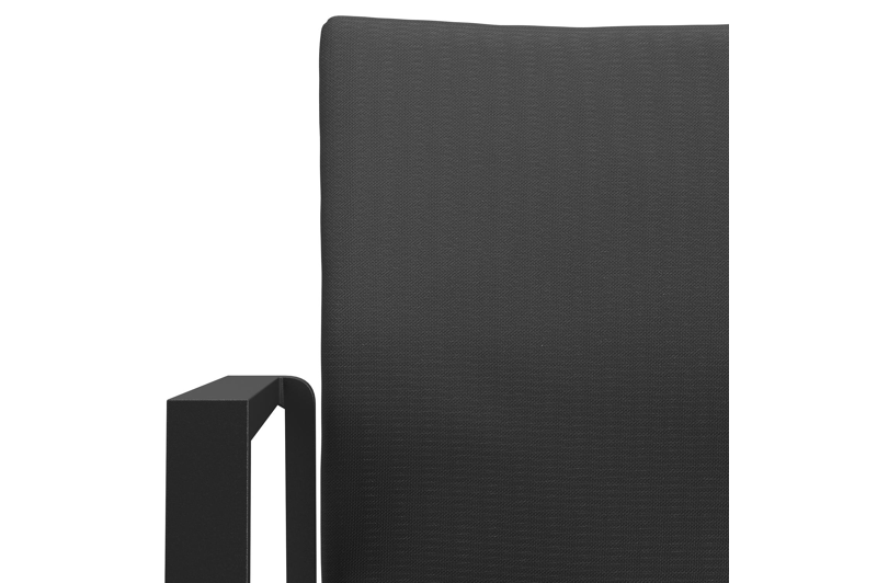 Pamplona ronde tuinset in zwart aluminium en teak naturel met 6 Madura tuinstoelen