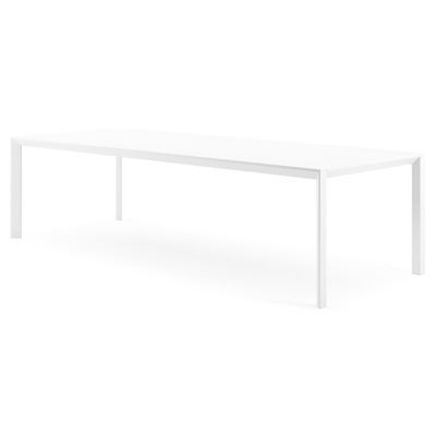 Table de jardin Malito en aluminium blanc et céramique pleine arctic white - Lg 280 x Larg. 110 x H 75 cm