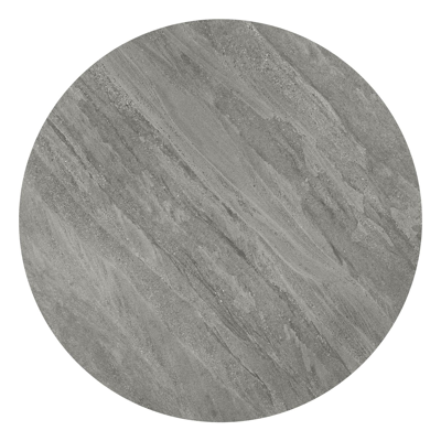 Amico tuintafel rond in wit aluminium en volkeramiek Aspen Grey - Dia. 148 x H 73.5 cm