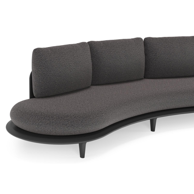 Bomero loungebank in zwart aluminium met firenze tunder all weather solica kussen