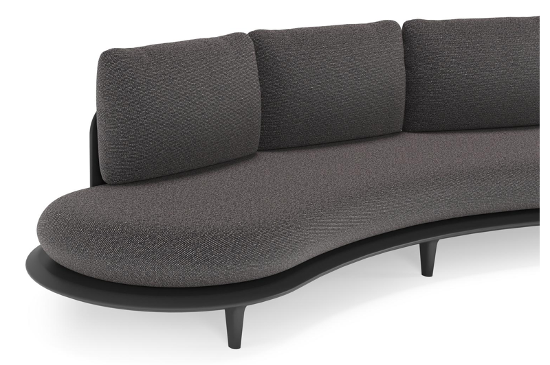 Bomero loungebank in zwart aluminium met firenze tunder all weather solica kussen