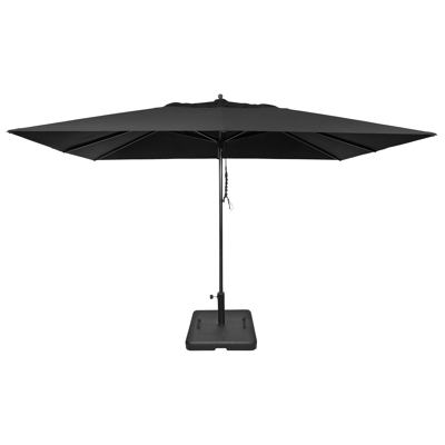 Apiro staanparasol in zwart aluminium met zwart polyester parasoldoek - L1 400 x L2 300 cm (zonder voet)
