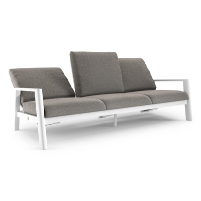 Cirello loungebank in wit aluminium met chartres drizzle all weather sunbrella® luxe kussen