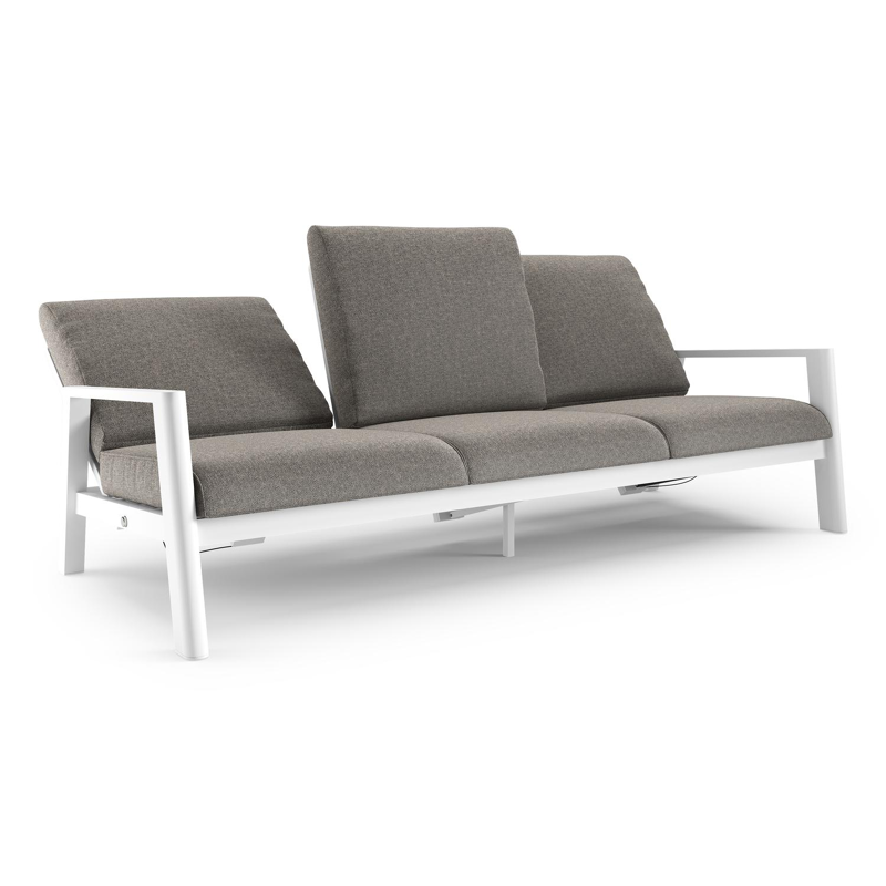 Cirello loungebank in wit aluminium met chartres drizzle all weather sunbrella® luxe kussen