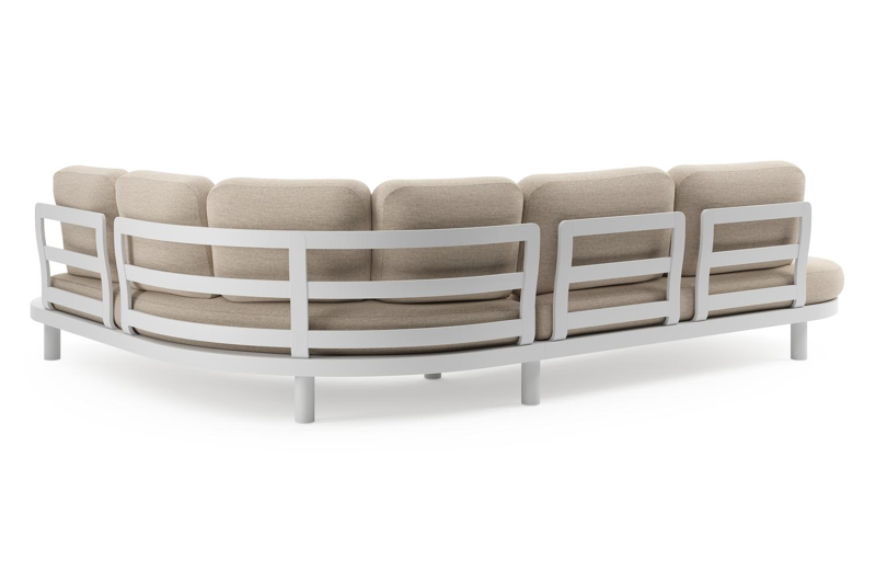 Palma loungehoek in wit aluminium met rustic weather+ softtouch kussen