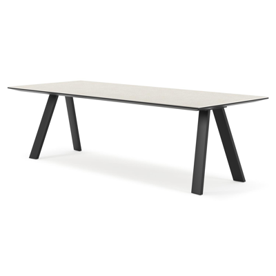 Cesano tuintafel in zwart aluminium en volkeramiek shilin - L 240 x B 100 x H 75 cm