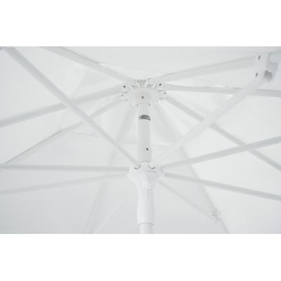 Parasol droit Milano en aluminium blanc avec toile de parasol en polyester blanc - Larg1 200 x Larg2 200 cm (sans pied de parasol)