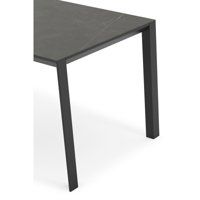 Malito tuintafel in zwart aluminium en volkeramiek calatorao - L 140 x B 80 x H 75 cm