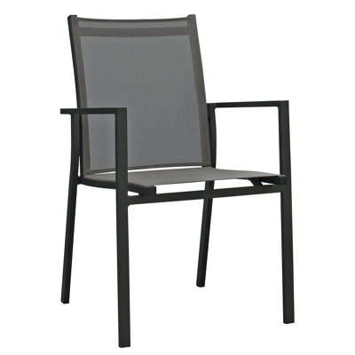 Rimini stapelbare tuinstoel koffie - aluminium en textilene