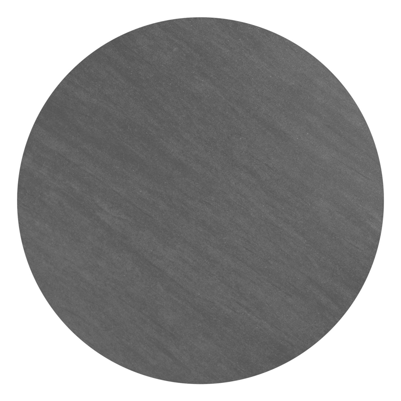 Amico tuintafel rond in wit aluminium en volkeramiek Basalt Black - Dia. 148 x H 73.5 cm