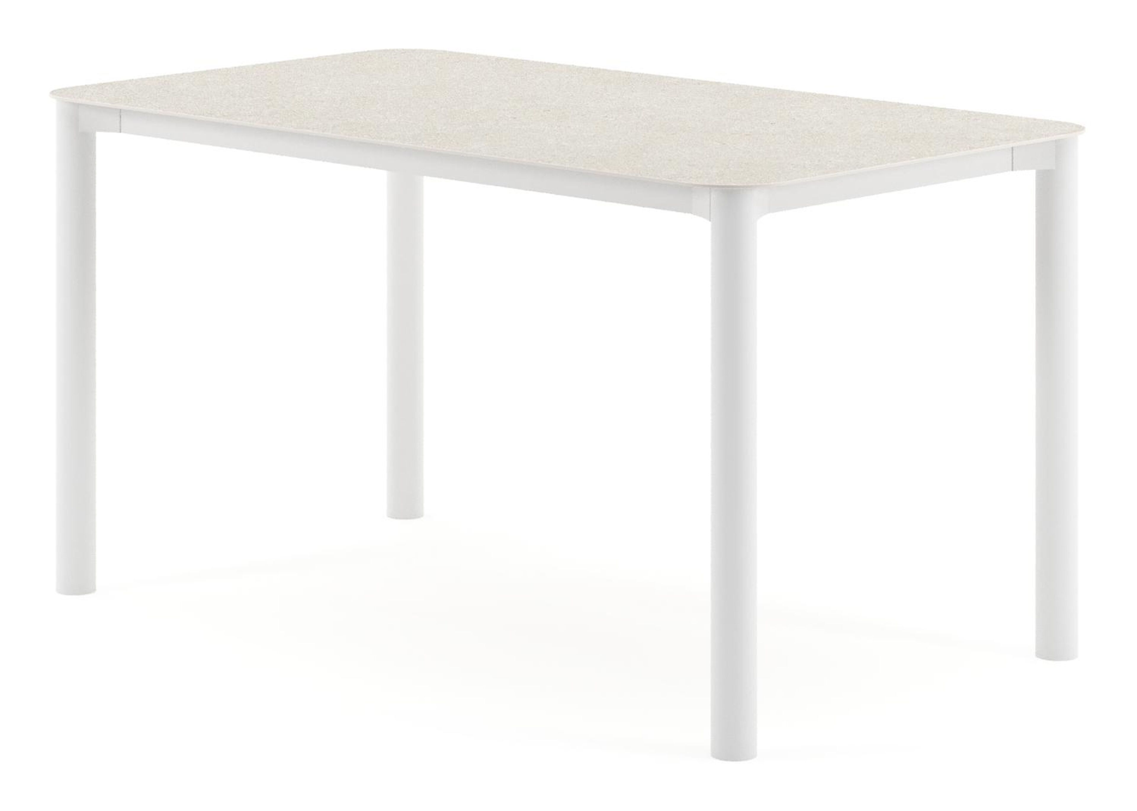 Orso tuintafel rechthoekig afgerond in wit aluminium en volkeramiek Shilin - L 140 x B 80 x H 74.5 cm