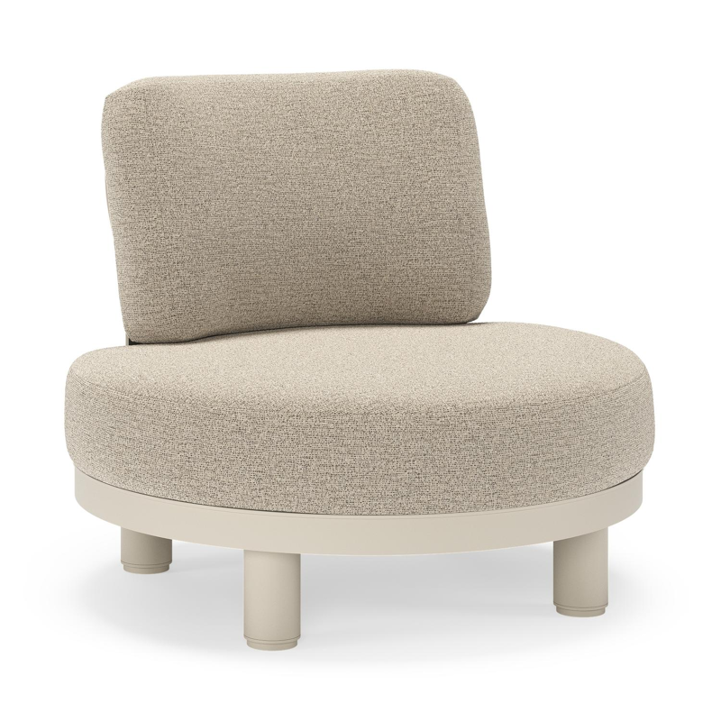 Donato loungestoel in beige aluminium met all weather cosytica Catania Beige kussen