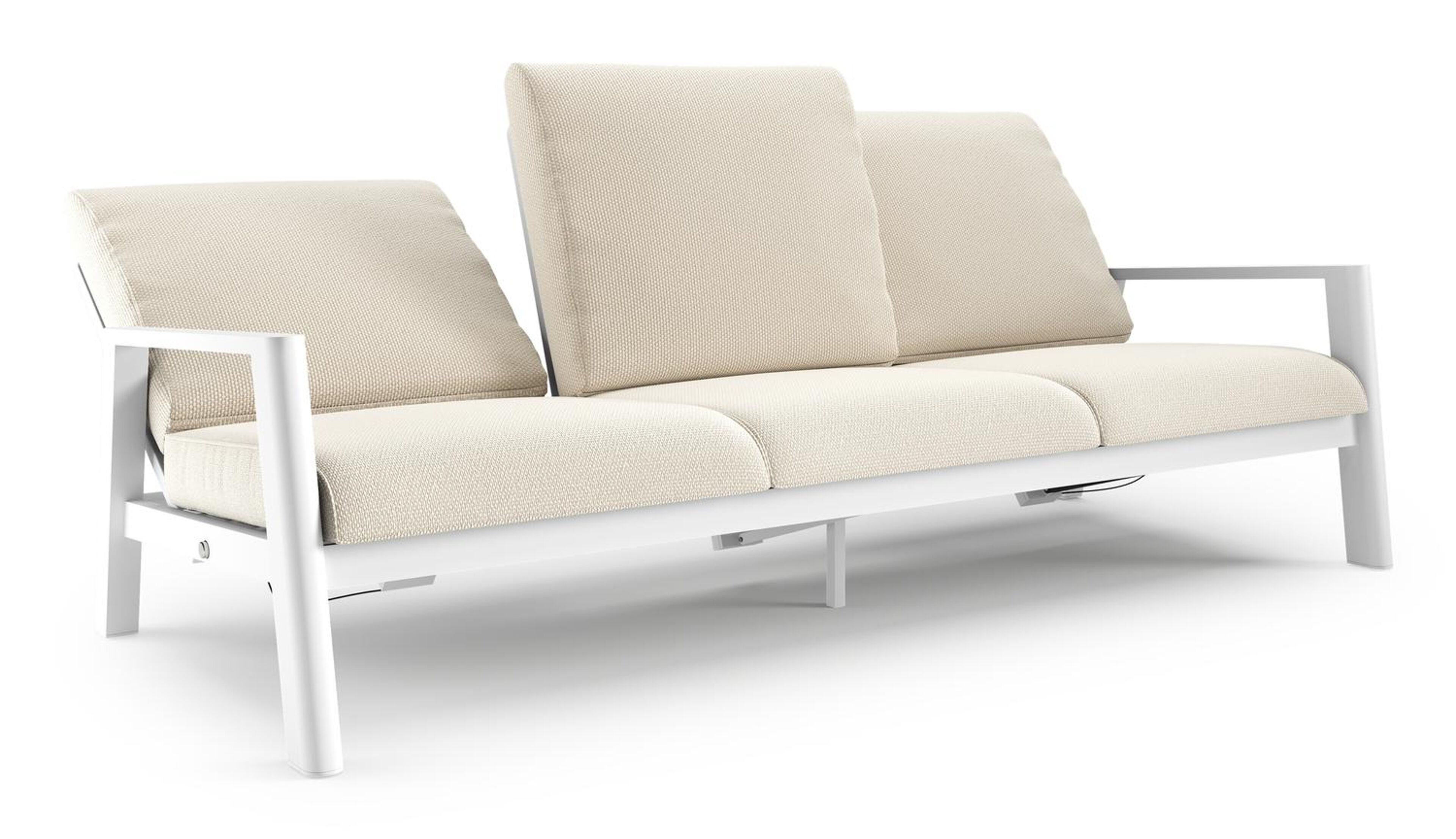 Cirello loungebank in wit aluminium met althea off white all weather cosytica kussen
