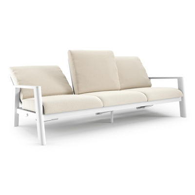 Canapé de jardin Cirello en aluminium blanc et coussins en all weather cosytica althea off white