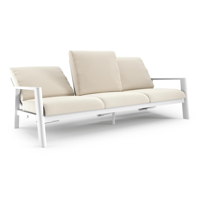Cirello loungebank in wit aluminium met althea off white all weather cosytica kussen