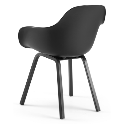 Virano tuinstoel in zwart aluminium en zwart kunststof