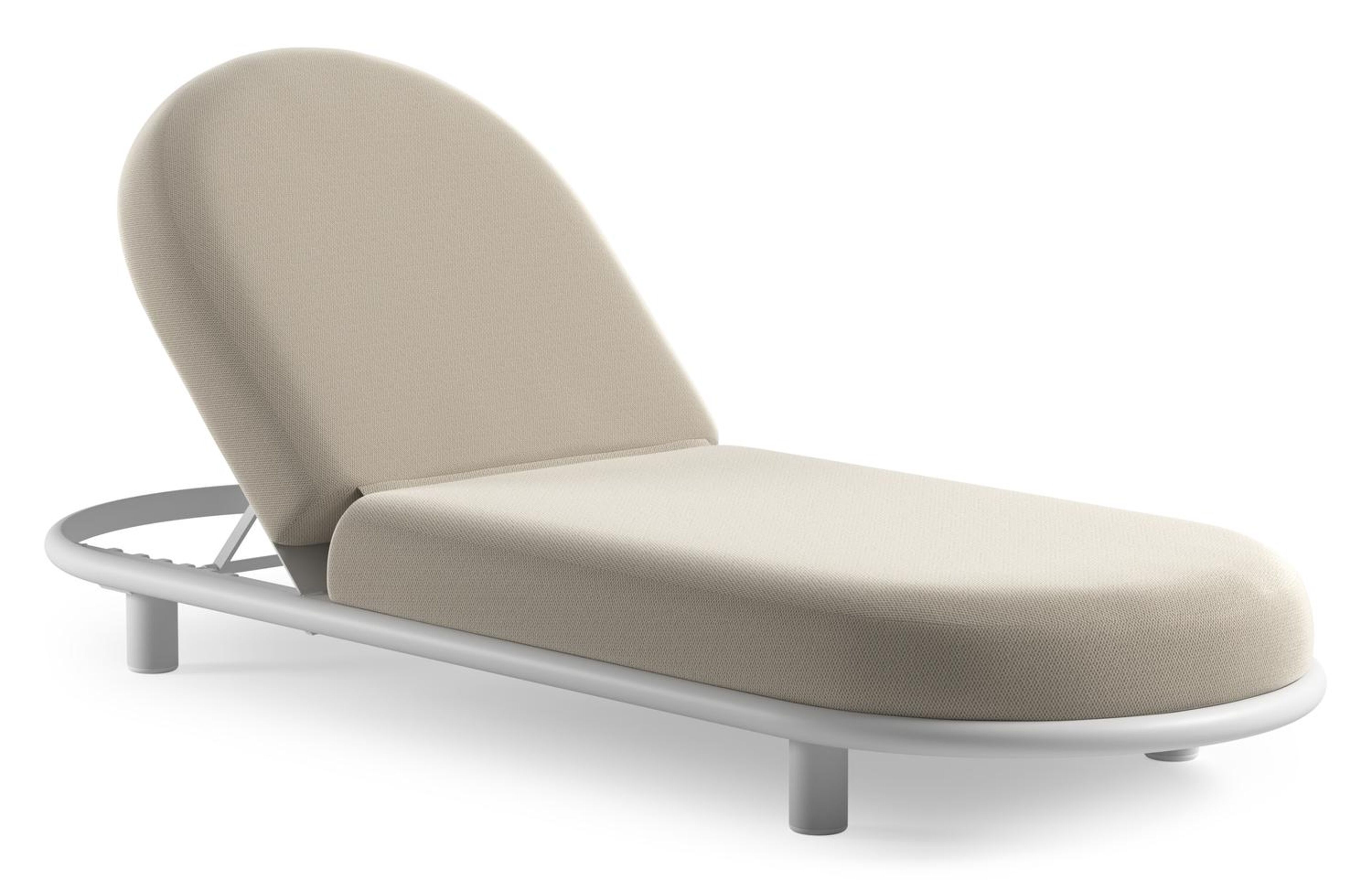 Lomano verstelbaar ligbed in wit aluminium met lopi marble all weather sunbrella® luxe
