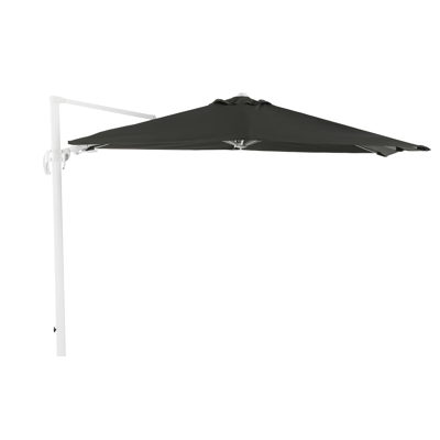 Parasol pendant Avola avec fonction tilt en aluminium blanc avec toile de parasol en all weather sunbrella® premium gris - Larg1 200 x Larg2 300 cm (sans pied de parasol)