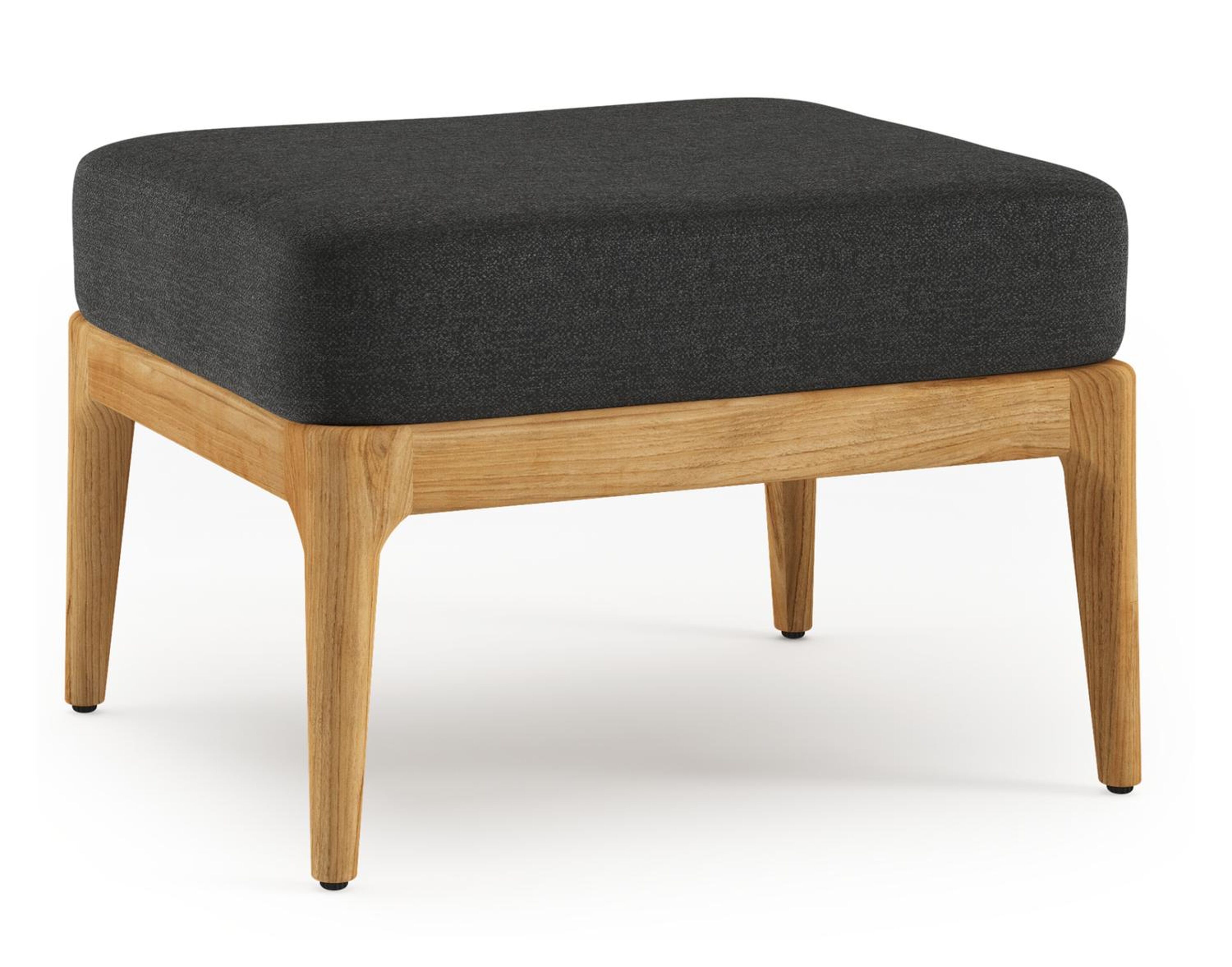 Orso poef in teak met Chartres Sooty all weather sunbrella® luxe kussen