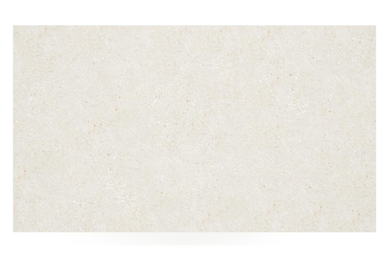 Cirello Pop up loungetafel in wit aluminium en beige volkeramiek - L 140 x B 80 x H 71,6 cm