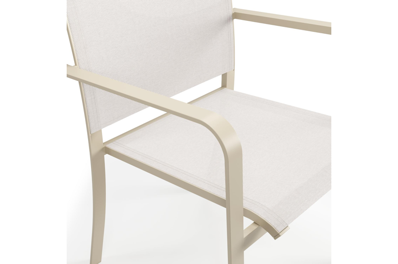 Calobra tuinstoel in beige aluminium en beige single textilene