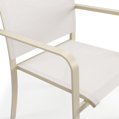 Calobra tuinstoel in beige aluminium en beige single textileen