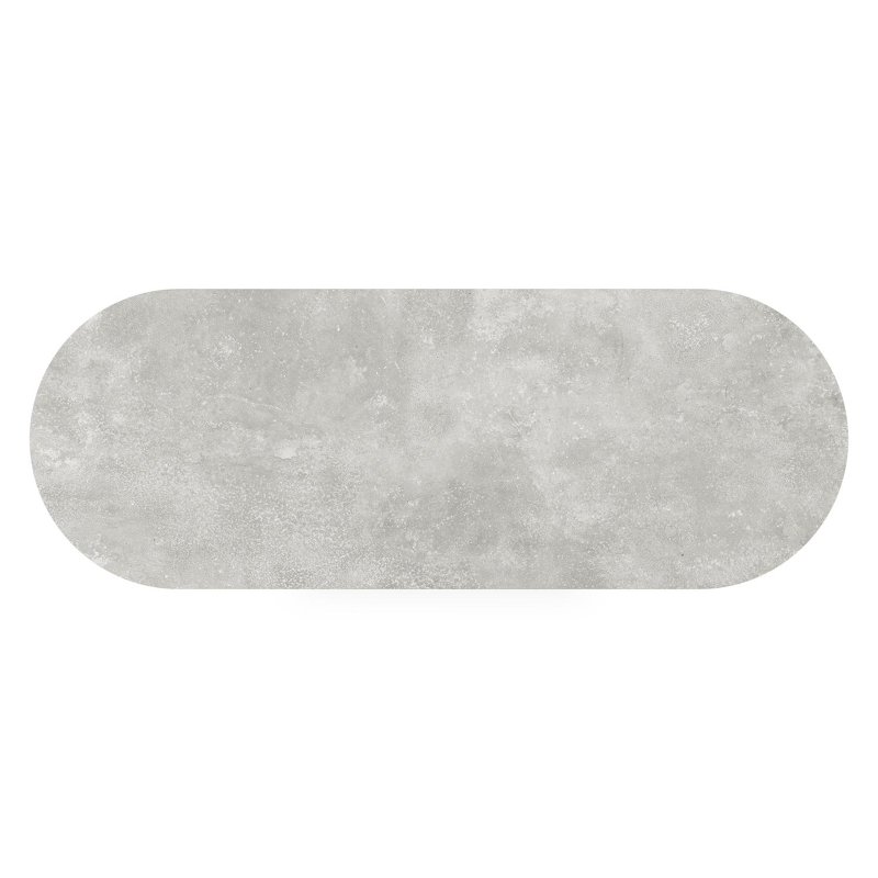 Como tuintafel ovaal in zwart aluminium en volkeramiek New York - L 300 x B 110 x H 74 cm