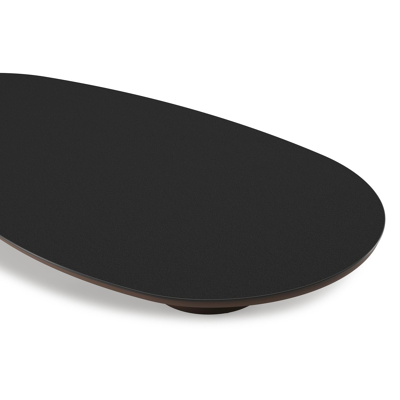 Amico loungetafel organisch in taupe aluminium en volkeramiek Nero Black - L 170 x B 91 x H 25 cm