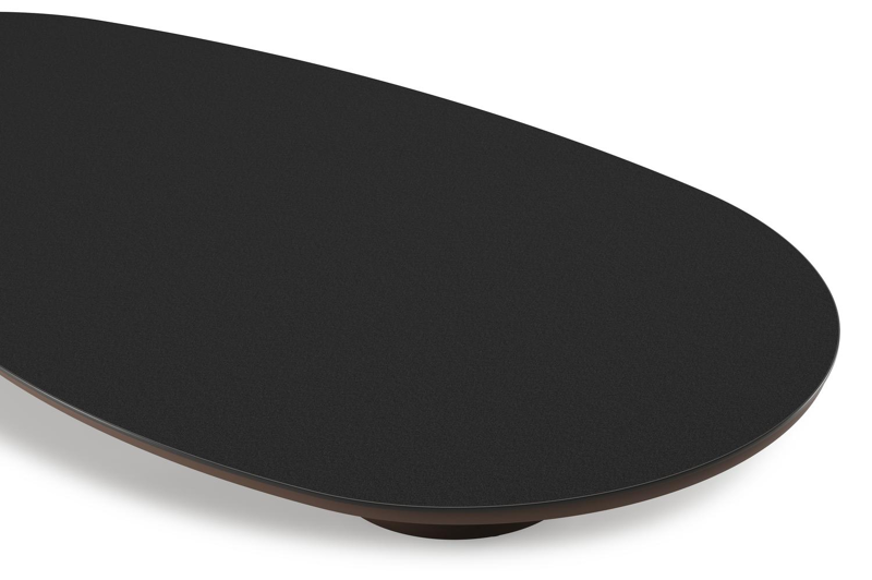 Amico loungetafel organisch in taupe aluminium en volkeramiek Nero Black - L 170 x B 91 x H 25 cm